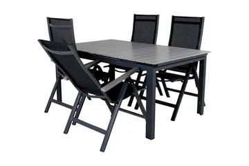 Levels Förlängningsbar Matgrupp Utomhus 160cm + 4 Albany Stolar - Brun/Vit - Utemöbler & utemiljö - Utegrupp - Matgrupp utomhus