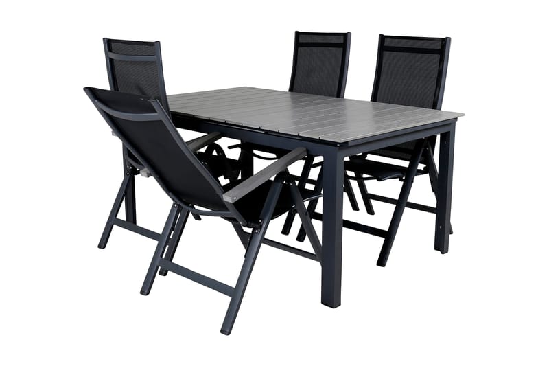 Levels Förlängningsbar Matgrupp Utomhus 160cm + 4 Albany Stolar - Brun/Vit - Utemöbler & utemiljö - Utegrupp - Matgrupp utomhus