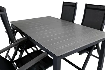 Levels Förlängningsbar Matgrupp Utomhus 160cm + 4 Albany Stolar - Brun/Vit - Utemöbler & utemiljö - Utegrupp - Matgrupp utomhus