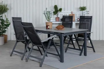 Levels Förlängningsbar Matgrupp Utomhus 160cm + 4 Albany Stolar - Brun/Vit - Utemöbler & utemiljö - Utegrupp - Matgrupp utomhus