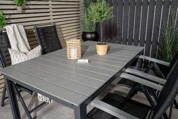 Levels Förlängningsbar Matgrupp Utomhus 160cm + 4 Albany Stolar - Svart/Grå - Utemöbler & utemiljö - Utegrupp - Matgrupp utomhus