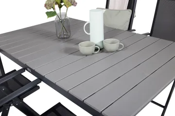 Levels Förlängningsbar Matgrupp Utomhus 160cm + 4 Break Stolar - Svart/Grå - Utemöbler & utemiljö - Utegrupp - Matgrupp utomhus