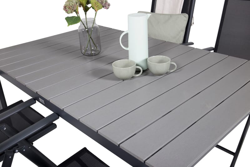 Levels Förlängningsbar Matgrupp Utomhus 160cm + 4 Break Stolar - Svart/Grå - Utemöbler & utemiljö - Utegrupp - Matgrupp utomhus