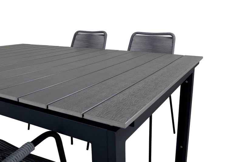 Levels Förlängningsbar Matgrupp Utomhus 160cm + 4 Lindos Stolar - Svart/Grå - Utemöbler & utemiljö - Utegrupp - Matgrupp utomhus