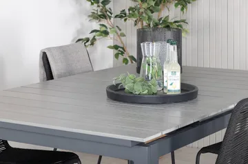 Levels Förlängningsbar Matgrupp Utomhus 160cm + 4 Lindos Stolar - Svart/Grå - Utemöbler & utemiljö - Utegrupp - Matgrupp utomhus