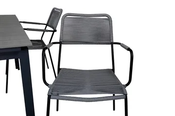 Levels Förlängningsbar Matgrupp Utomhus 160cm + 4 Lindos Stolar - Svart/Grå - Utemöbler & utemiljö - Utegrupp - Matgrupp utomhus