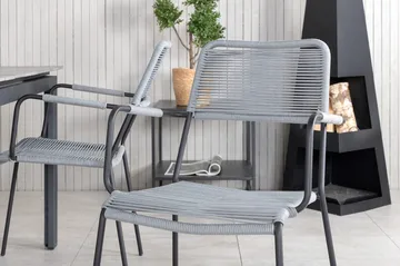 Levels Förlängningsbar Matgrupp Utomhus 160cm + 4 Lindos Stolar - Svart/Grå - Utemöbler & utemiljö - Utegrupp - Matgrupp utomhus