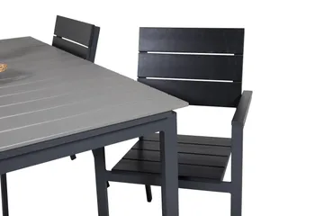 Levels Förlängningsbar Matgrupp Utomhus 160cm + 4 Matstolar - Svart - Utemöbler & utemiljö - Utegrupp - Matgrupp utomhus