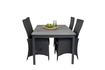 Levels Förlängningsbar Matgrupp Utomhus 160cm + 4 Padova Matstolar - Natur - Utemöbler & utemiljö - Utegrupp - Matgrupp utomhus