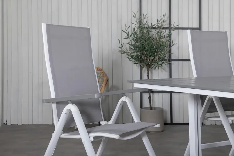 Levels Förlängningsbar Matgrupp Utomhus 160cm + 6 Albany Matstolar - Vit - Utemöbler & utemiljö - Utegrupp - Matgrupp utomhus