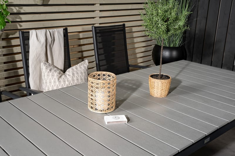 Levels Förlängningsbar Matgrupp Utomhus 160cm + 6 Break Stolar - Svart/Grå - Utemöbler & utemiljö - Utegrupp - Matgrupp utomhus