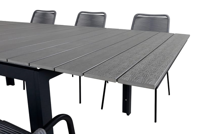 Levels Förlängningsbar Matgrupp Utomhus 160cm + 6 Lindos Stolar - Svart/Natur - Utemöbler & utemiljö - Utegrupp - Matgrupp utomhus