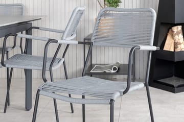 Levels Förlängningsbar Matgrupp Utomhus 160cm + 6 Lindos Stolar - Svart/Natur - Utemöbler & utemiljö - Utegrupp - Matgrupp utomhus