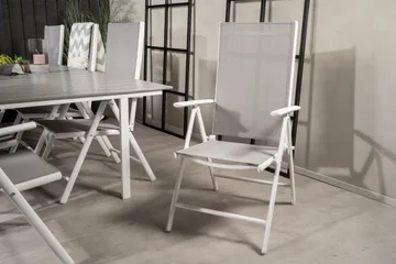 Levels Förlängningsbar Matgrupp Utomhus 160cm + 8 Break Matstolar - Vit/Grå - Utemöbler & utemiljö - Utegrupp - Matgrupp utomhus