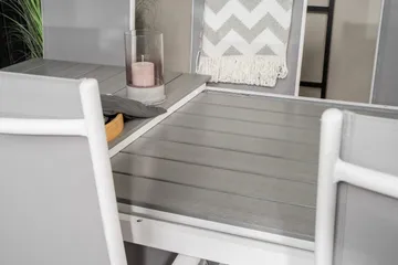 Levels Förlängningsbar Matgrupp Utomhus 160cm + 8 Break Matstolar - Vit/Grå - Utemöbler & utemiljö - Utegrupp - Matgrupp utomhus