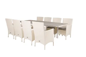 Levels Förlängningsbar Matgrupp Utomhus 160cm + 8 Malin Stolar - Antracit - Utemöbler & utemiljö - Utegrupp - Matgrupp utomhus