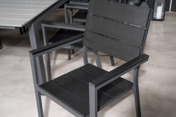 Levels Förlängningsbar Matgrupp Utomhus 160cm + 8 Matstolar - Svart - Utemöbler & utemiljö - Utegrupp - Matgrupp utomhus