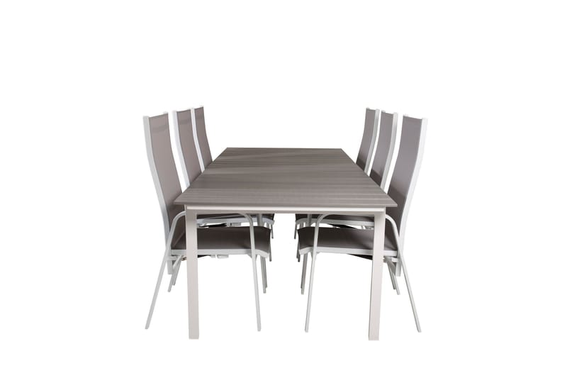 Levels Förlängningsbar Matgrupp Utomhus 224-324 cm + 6 st Copacabana Matstolar - Vit - Utemöbler & utemiljö - Utegrupp - Matgrupp utomhus