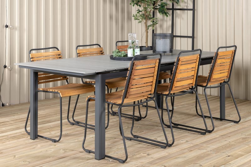 Levels Förlängningsbar Matgrupp Utomhus 224-324cm + 6 Bois Utestolar Sv - Venture Home - Utemöbler & utemiljö - Utegrupp - Matgrupp utomhus