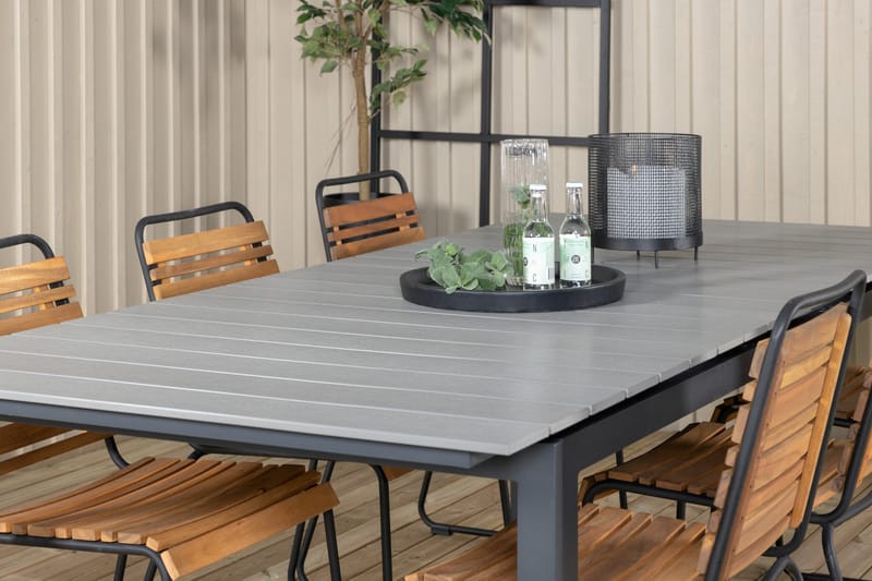 Levels Förlängningsbar Matgrupp Utomhus 224-324cm + 6 Bois Utestolar Sv - Venture Home - Utemöbler & utemiljö - Utegrupp - Matgrupp utomhus