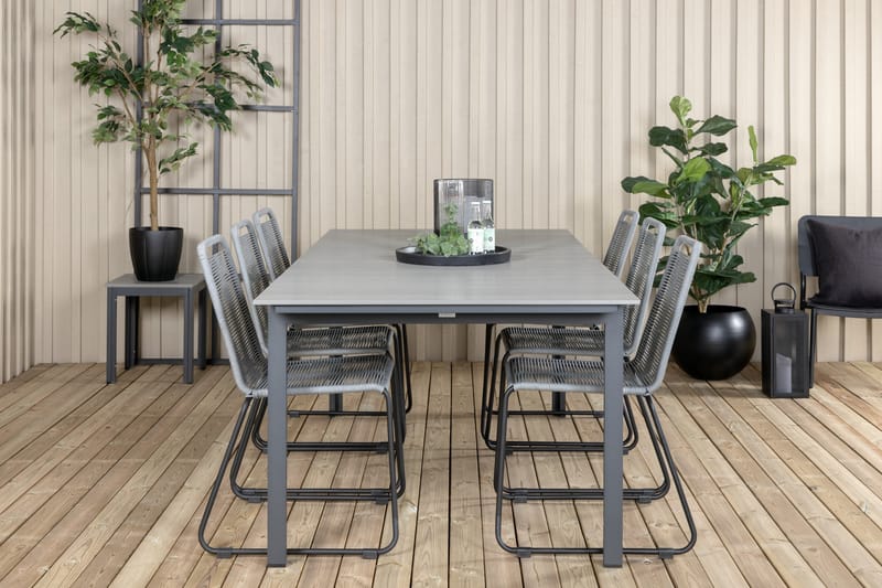 Levels Förlängningsbar Matgrupp Utomhus 224-324cm + 6 Lindos Utestolar - Venture Home - Utemöbler & utemiljö - Utegrupp - Matgrupp utomhus