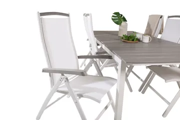 Levels Förlängningsbar Matgrupp Utomhus 224cm + 6 Albany Stolar - Grå/Vit - Utemöbler & utemiljö - Utegrupp - Matgrupp utomhus