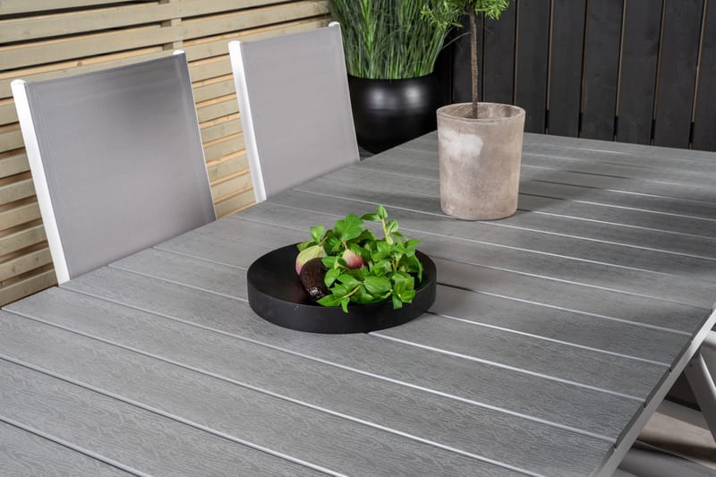 Levels Förlängningsbar Matgrupp Utomhus 224cm + 6 Break Matstolar - Grå/Vit - Utemöbler & utemiljö - Utegrupp - Matgrupp utomhus