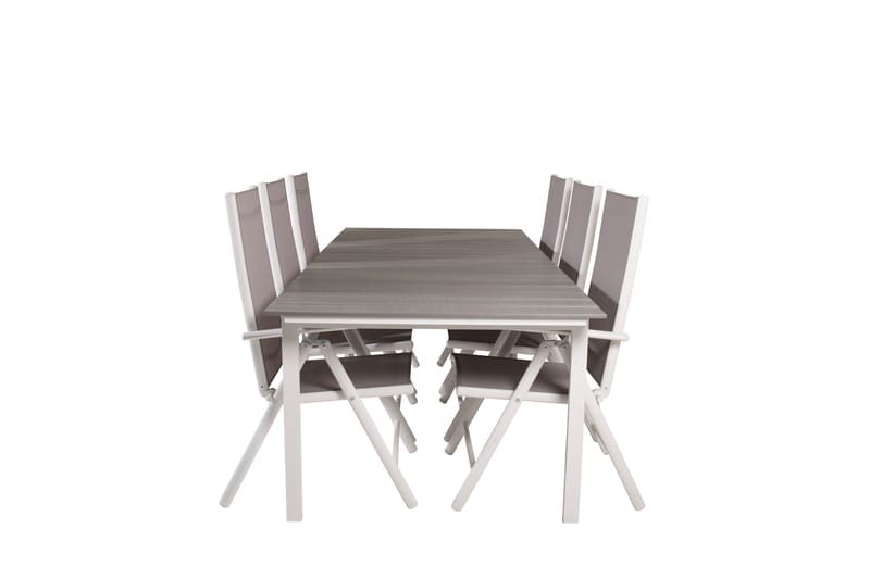 Levels Förlängningsbar Matgrupp Utomhus 224cm + 6 Break Matstolar - Grå/Vit - Utemöbler & utemiljö - Utegrupp - Matgrupp utomhus