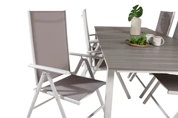 Levels Förlängningsbar Matgrupp Utomhus 224cm + 6 Break Matstolar - Grå/Vit - Utemöbler & utemiljö - Utegrupp - Matgrupp utomhus