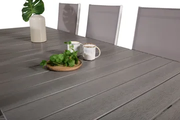 Levels Förlängningsbar Matgrupp Utomhus 224cm + 6 Break Matstolar - Grå/Vit - Utemöbler & utemiljö - Utegrupp - Matgrupp utomhus