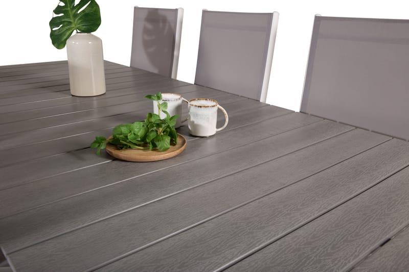 Levels Förlängningsbar Matgrupp Utomhus 224cm + 6 Break Matstolar - Grå/Vit - Utemöbler & utemiljö - Utegrupp - Matgrupp utomhus