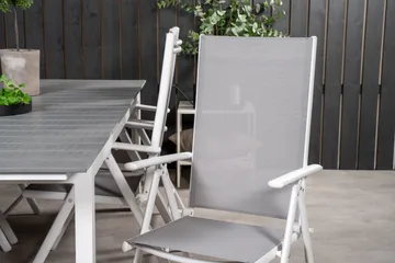 Levels Förlängningsbar Matgrupp Utomhus 224cm + 6 Break Matstolar - Grå/Vit - Utemöbler & utemiljö - Utegrupp - Matgrupp utomhus