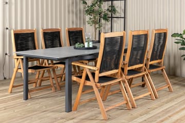 Levels Förlängningsbar Matgrupp Utomhus 224cm + 6 Peter Matstolar Utomhus Be - Venture Home - Utemöbler & utemiljö - Utegrupp - Matgrupp utomhus