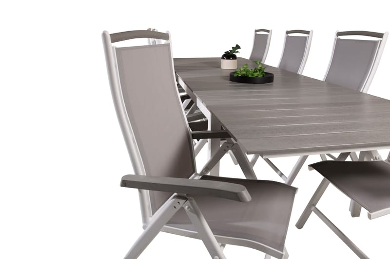 Levels Förlängningsbar Matgrupp Utomhus 224cm + 8 Albany Stolar - Gr�å/Vit - Utemöbler & utemiljö - Utegrupp - Matgrupp utomhus