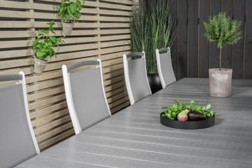 Levels Förlängningsbar Matgrupp Utomhus 224cm + 8 Albany Stolar - Grå/Vit - Utemöbler & utemiljö - Utegrupp - Matgrupp utomhus