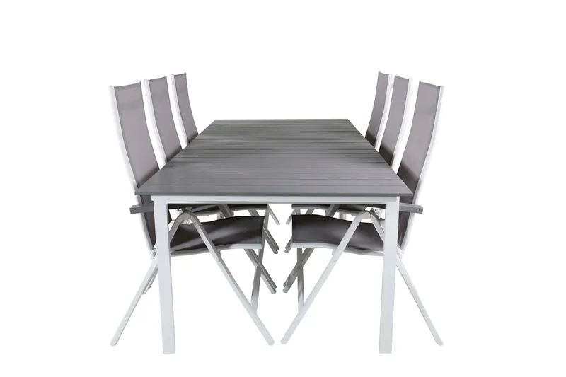 Levels Förlängningsbar Matgrupp Utomhus 229cm + 6 Albany Stolar - Brun/Vit - Utemöbler & utemiljö - Utegrupp - Matgrupp utomhus