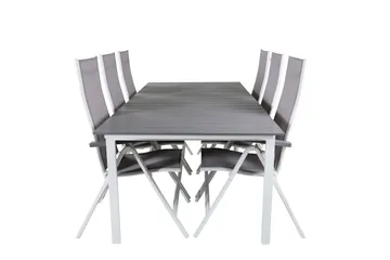 Levels Förlängningsbar Matgrupp Utomhus 229cm + 6 Albany Stolar - Brun/Vit - Utemöbler & utemiljö - Utegrupp - Matgrupp utomhus