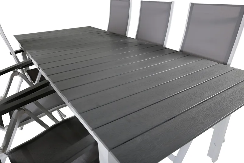 Levels Förlängningsbar Matgrupp Utomhus 229cm + 6 Albany Stolar - Brun/Vit - Utemöbler & utemiljö - Utegrupp - Matgrupp utomhus