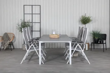 Levels Förlängningsbar Matgrupp Utomhus 229cm + 6 Albany Stolar - Brun/Vit - Utemöbler & utemiljö - Utegrupp - Matgrupp utomhus