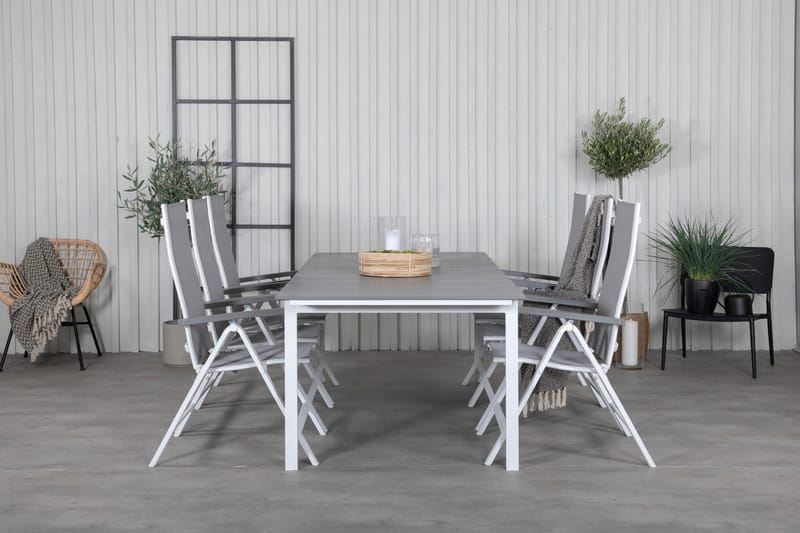 Levels Förlängningsbar Matgrupp Utomhus 229cm + 6 Albany Stolar - Brun/Vit - Utemöbler & utemiljö - Utegrupp - Matgrupp utomhus