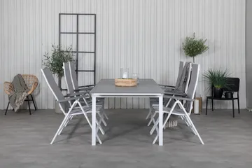 Levels Förlängningsbar Matgrupp Utomhus 229cm + 6 Albany Stolar - Brun/Vit - Utemöbler & utemiljö - Utegrupp - Matgrupp utomhus