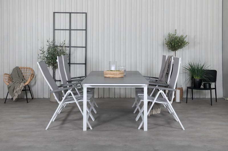 Levels Förlängningsbar Matgrupp Utomhus 229cm + 6 Albany Stolar - Brun/Vit - Utemöbler & utemiljö - Utegrupp - Matgrupp utomhus