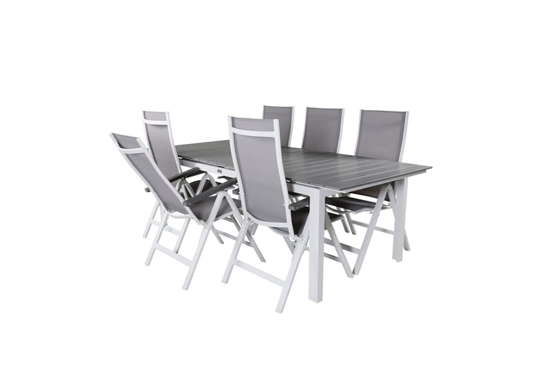 Levels Förlängningsbar Matgrupp Utomhus 229cm + 6 Albany Stolar - Brun/Vit - Utemöbler & utemiljö - Utegrupp - Matgrupp utomhus
