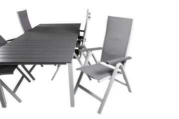 Levels Förlängningsbar Matgrupp Utomhus 229cm + 6 Albany Stolar - Brun/Vit - Utemöbler & utemiljö - Utegrupp - Matgrupp utomhus