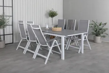 Levels Förlängningsbar Matgrupp Utomhus 229cm + 6 Albany Stolar - Brun/Vit - Utemöbler & utemiljö - Utegrupp - Matgrupp utomhus