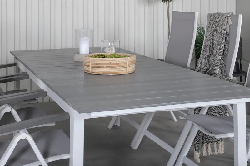 Levels Förlängningsbar Matgrupp Utomhus 229cm + 6 Albany Stolar - Brun/Vit - Utemöbler & utemiljö - Utegrupp - Matgrupp utomhus