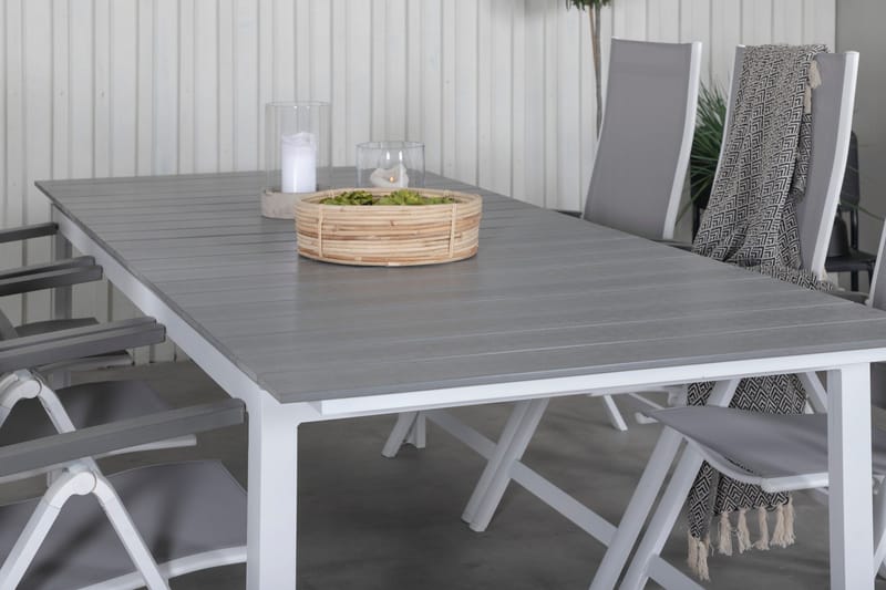Levels Förlängningsbar Matgrupp Utomhus 229cm + 6 Albany Stolar - Brun/Vit - Utemöbler & utemiljö - Utegrupp - Matgrupp utomhus