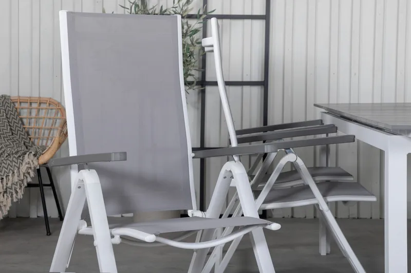 Levels Förlängningsbar Matgrupp Utomhus 229cm + 6 Albany Stolar - Brun/Vit - Utemöbler & utemiljö - Utegrupp - Matgrupp utomhus