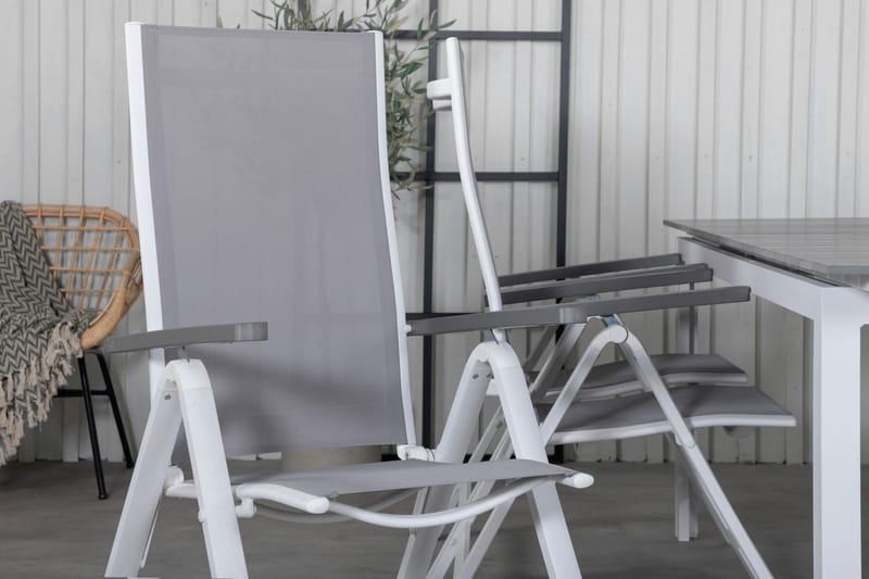 Levels Förlängningsbar Matgrupp Utomhus 229cm + 6 Albany Stolar - Brun/Vit - Utemöbler & utemiljö - Utegrupp - Matgrupp utomhus