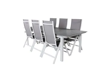 Levels Förlängningsbar Matgrupp Utomhus 229cm + 6 Albany Stolar - Brun/Vit - Utemöbler & utemiljö - Utegrupp - Matgrupp utomhus